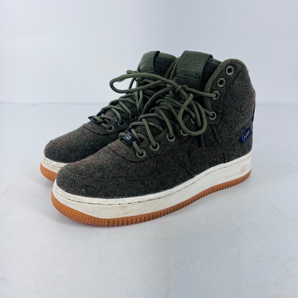Nike Air Force 1 High iD Pendleton Wool Olive Green Gum Sole AJ4761-994 Womens 7